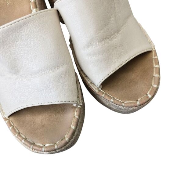 Top Moda Women's 5.5 Ivory Cream Espadrille Chunky Heel Mules Sandals - Picture 16 of 16